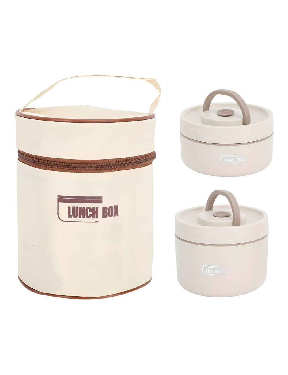 Lonchera Térmica Portátil 2 Recipientes Acero Inoxidable