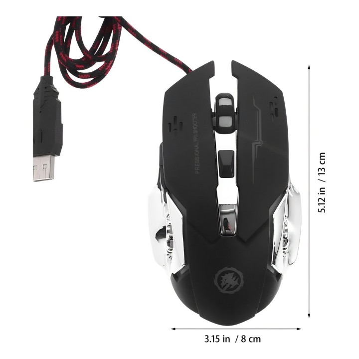 Mouse Gamer Profesional 3200 Dpi Ergonómico Led Jg891