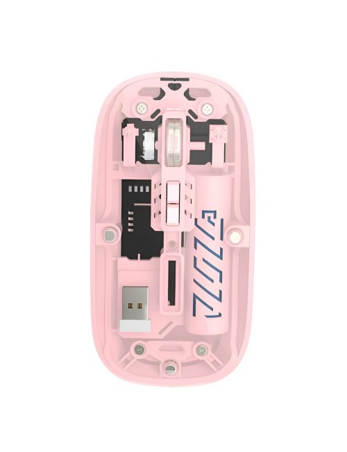 Mouse Inalámbrico Transparente Dual Bluetooth 5.2 + 2.4g Rgb