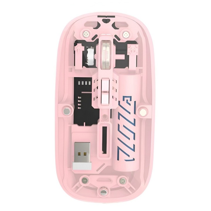 Mouse Inalámbrico Transparente Dual Bluetooth 5.2 + 2.4g Rgb