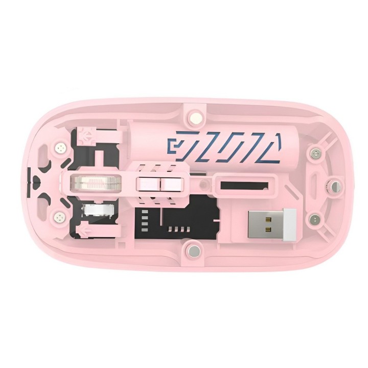 Mouse Inalámbrico Transparente Dual Bluetooth 5.2 + 2.4g Rgb