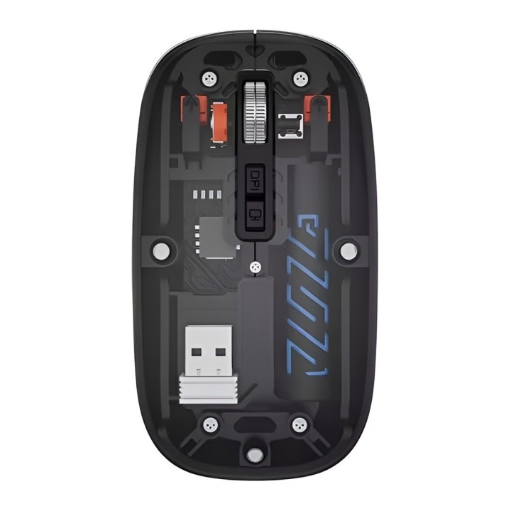Mouse Inalámbrico Transparente Dual Bluetooth 5.2 + 2.4g Rgb