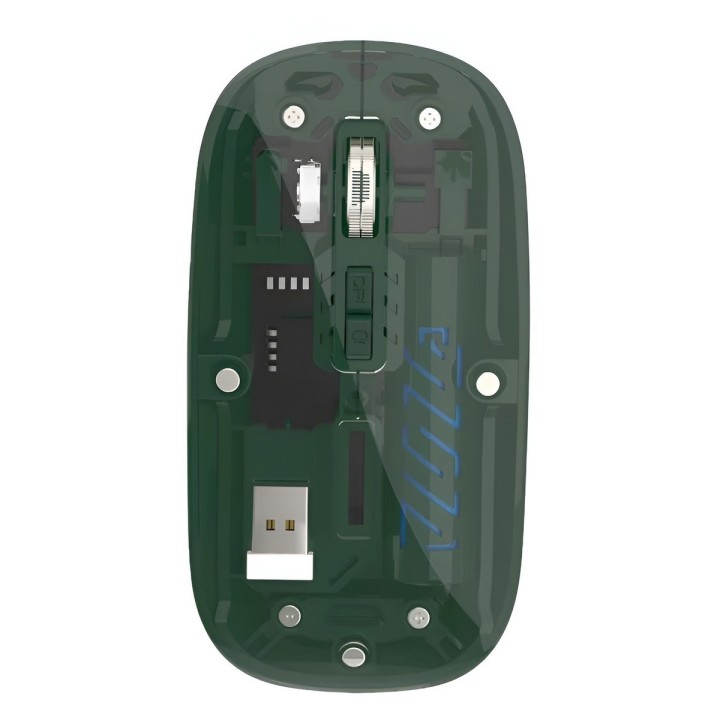 Mouse Inalámbrico Transparente Dual Bluetooth 5.2 + 2.4g Rgb