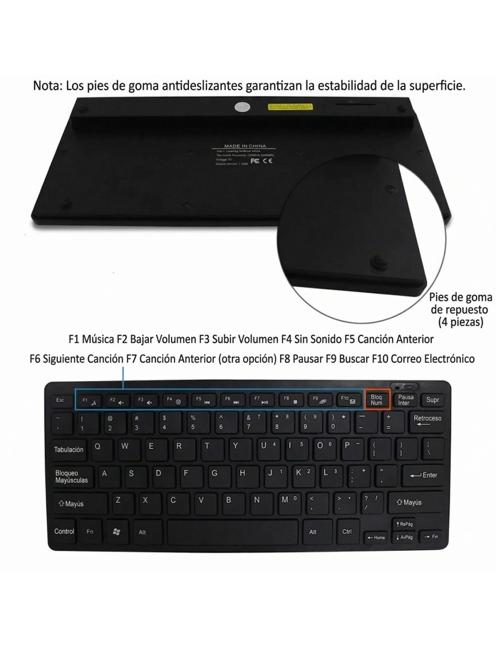 Combo Mini Teclado Y Mouse Inalambrico Ultra Slim Pc Laptop