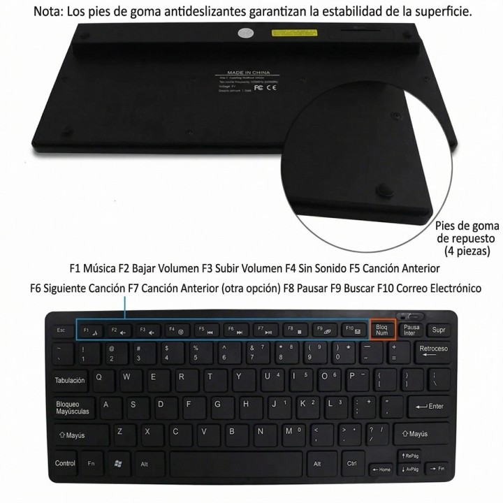 Combo Mini Teclado Y Mouse Inalambrico Ultra Slim Pc Laptop