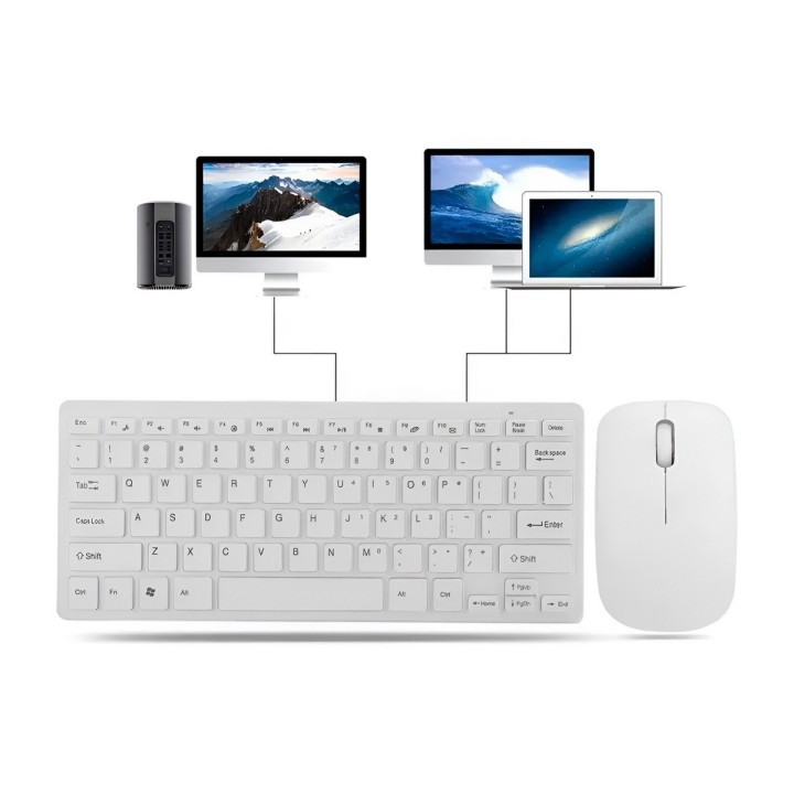 Combo Mini Teclado Y Mouse Inalambrico Ultra Slim Pc Laptop