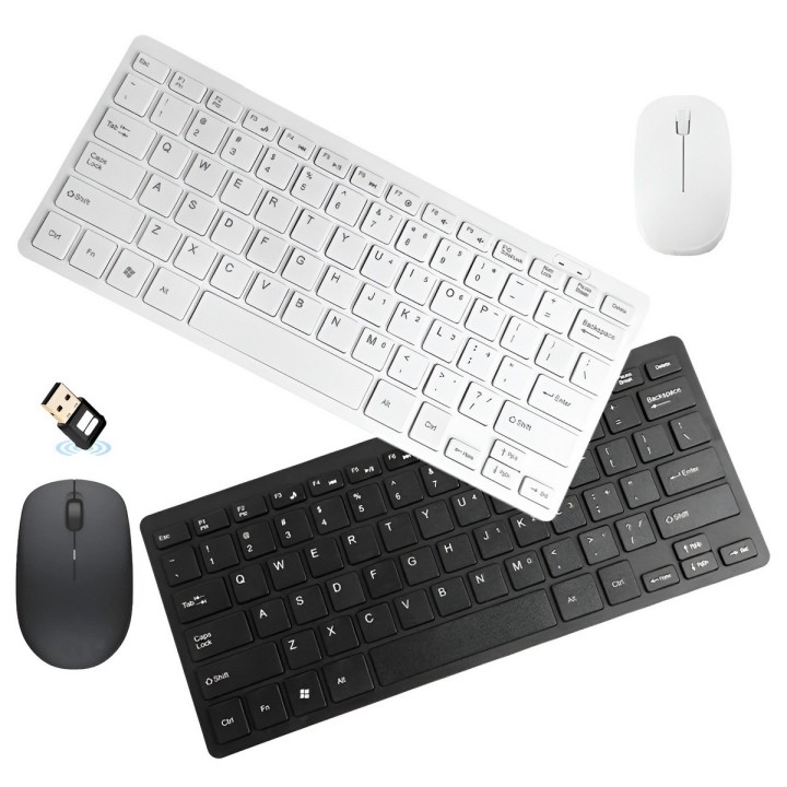 Combo Mini Teclado Y Mouse Inalambrico Ultra Slim Pc Laptop