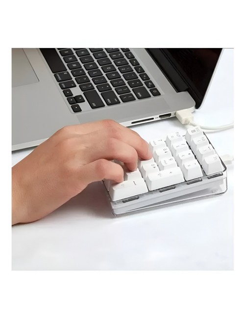 Teclado Numérico Mecánico Gamer Led Pc Laptop 21 Teclas