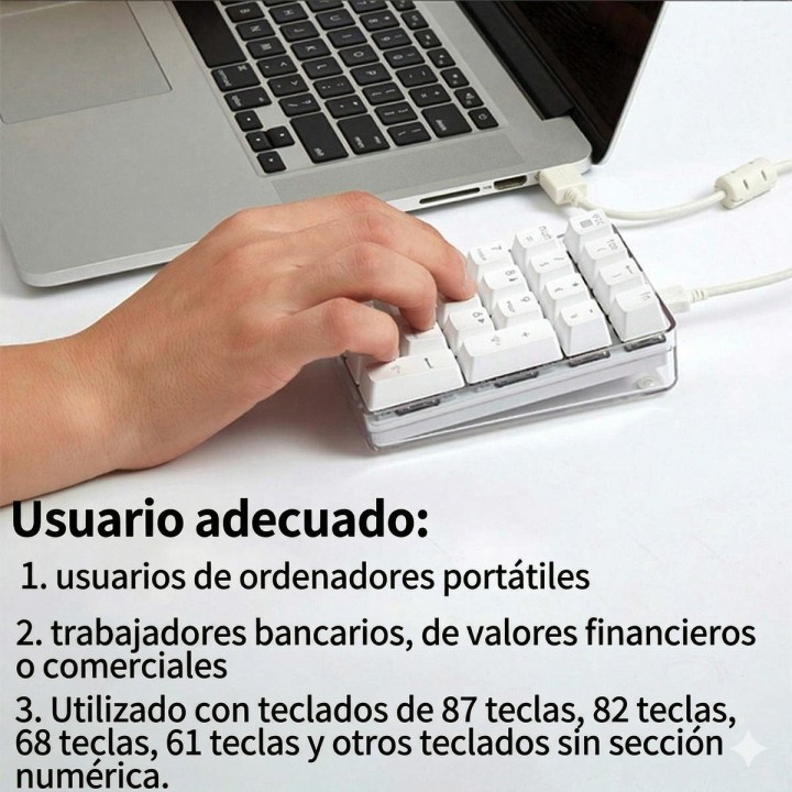 Teclado Numérico Mecánico Gamer Led Pc Laptop 21 Teclas