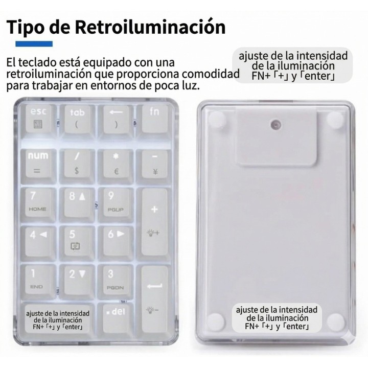 Teclado Numérico Mecánico Gamer Led Pc Laptop 21 Teclas