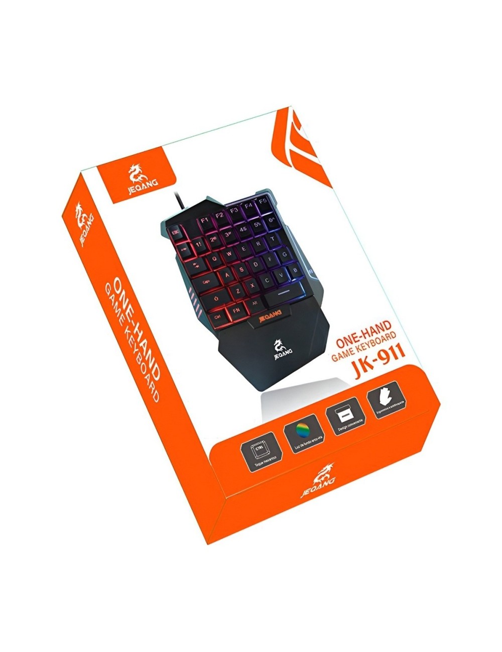 Teclado Gamer Una Mano Rgb Ergonómico Half Keyboard Usb
