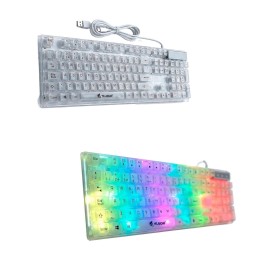 Teclado Gamer Rgb Transparente Ergonómico Para Computador