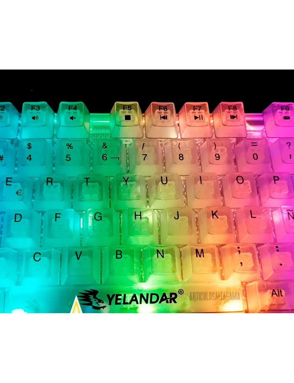 Teclado Gamer Rgb Transparente Ergonómico Para Computador