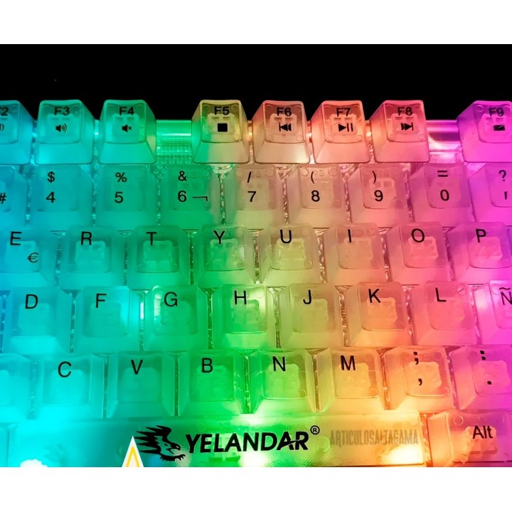 Teclado Gamer Rgb Transparente Ergonómico Para Computador