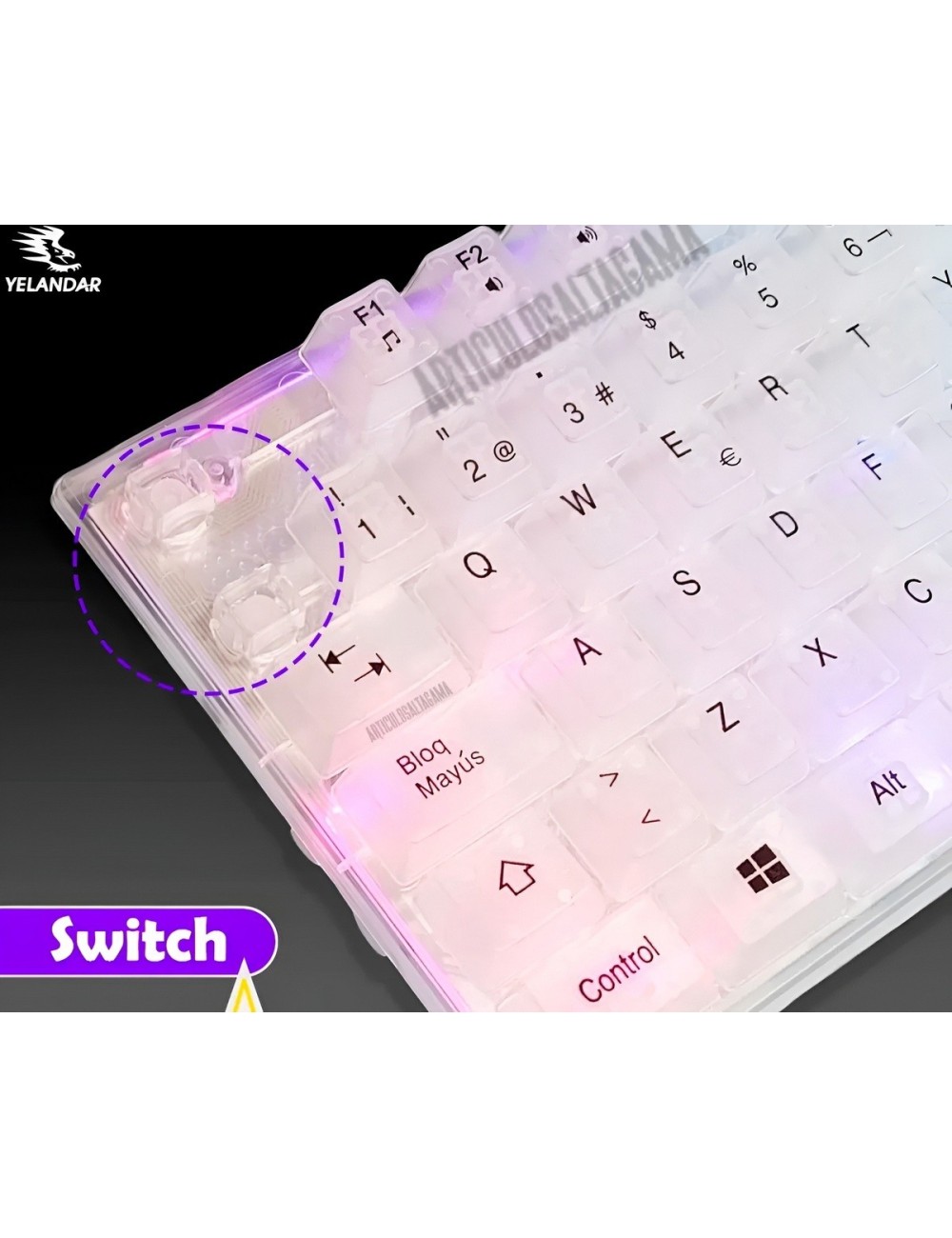 Teclado Gamer Rgb Transparente Ergonómico Para Computador