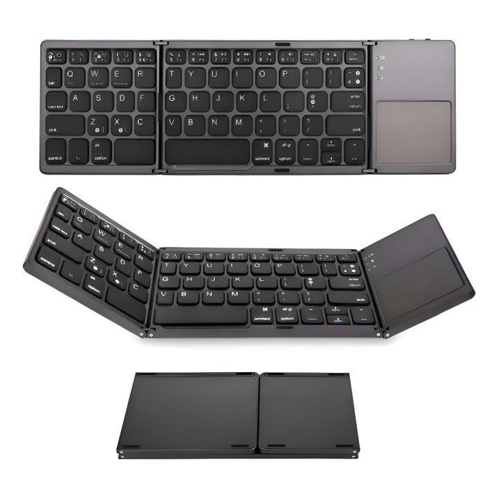 Teclado Bluetooth Plegable Con Touchpad Para Tablet Celular