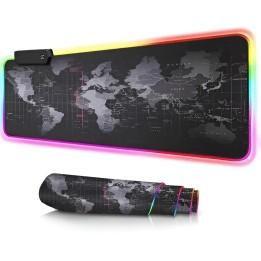 Mouse Pad Gamer Rgb Extendido 70x30cm Mapa Mundi Profesional
