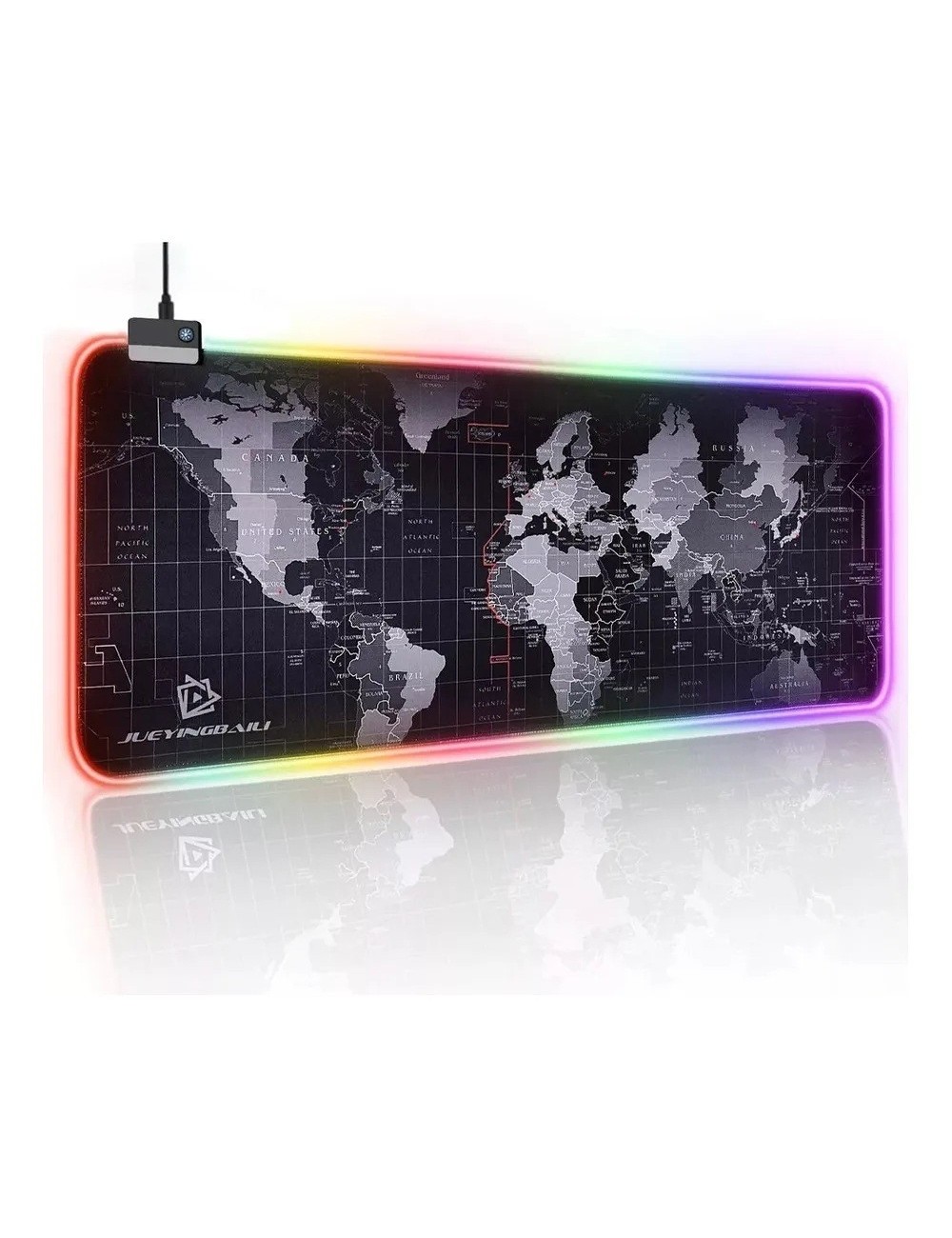 Mouse Pad Gamer Rgb Extendido 70x30cm Mapa Mundi Profesional