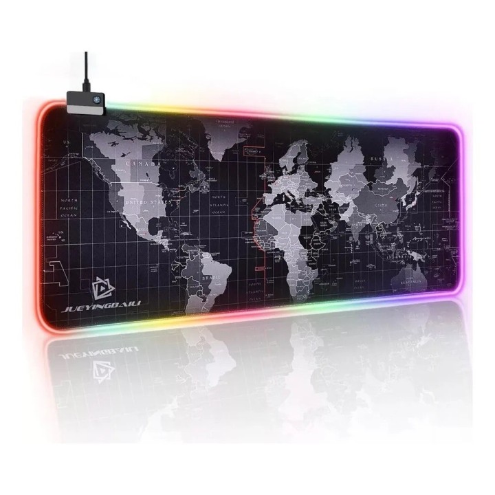 Mouse Pad Gamer Rgb Extendido 70x30cm Mapa Mundi Profesional