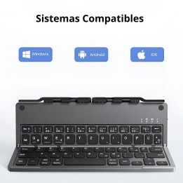 Teclado Plegable Bluetooth Soporte Celular Tablet Recargable