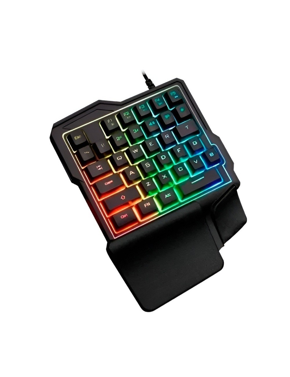 Teclado Gamer Una Mano K7 Ergonomico Rgb Half Keyboard Usb
