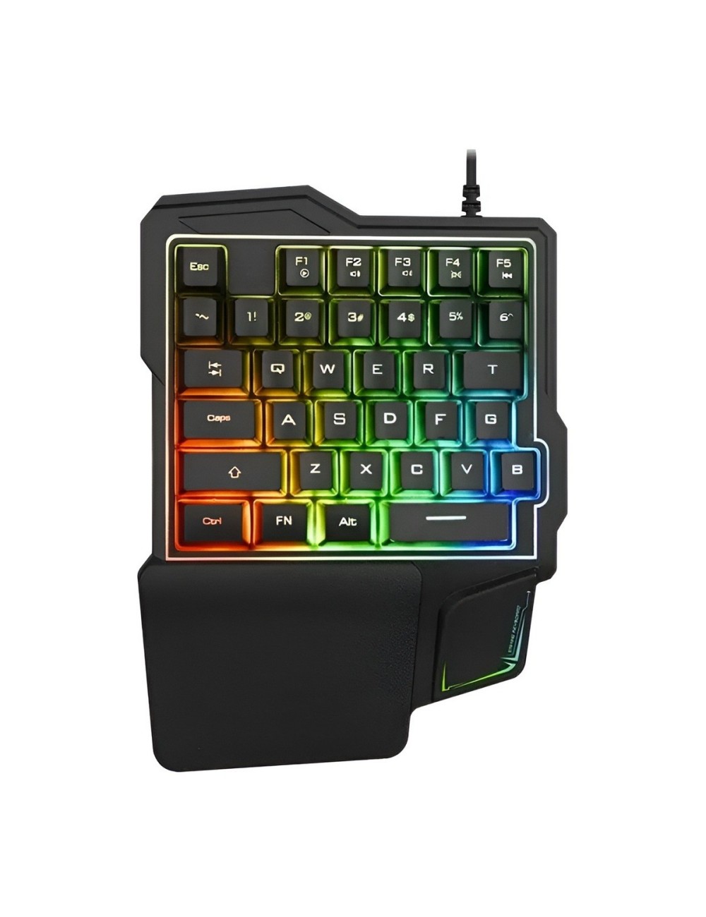 Teclado Gamer Una Mano K7 Ergonomico Rgb Half Keyboard Usb