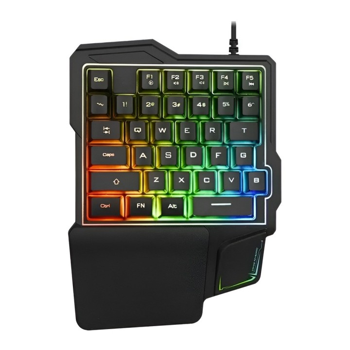 Teclado Gamer Una Mano K7 Ergonomico Rgb Half Keyboard Usb