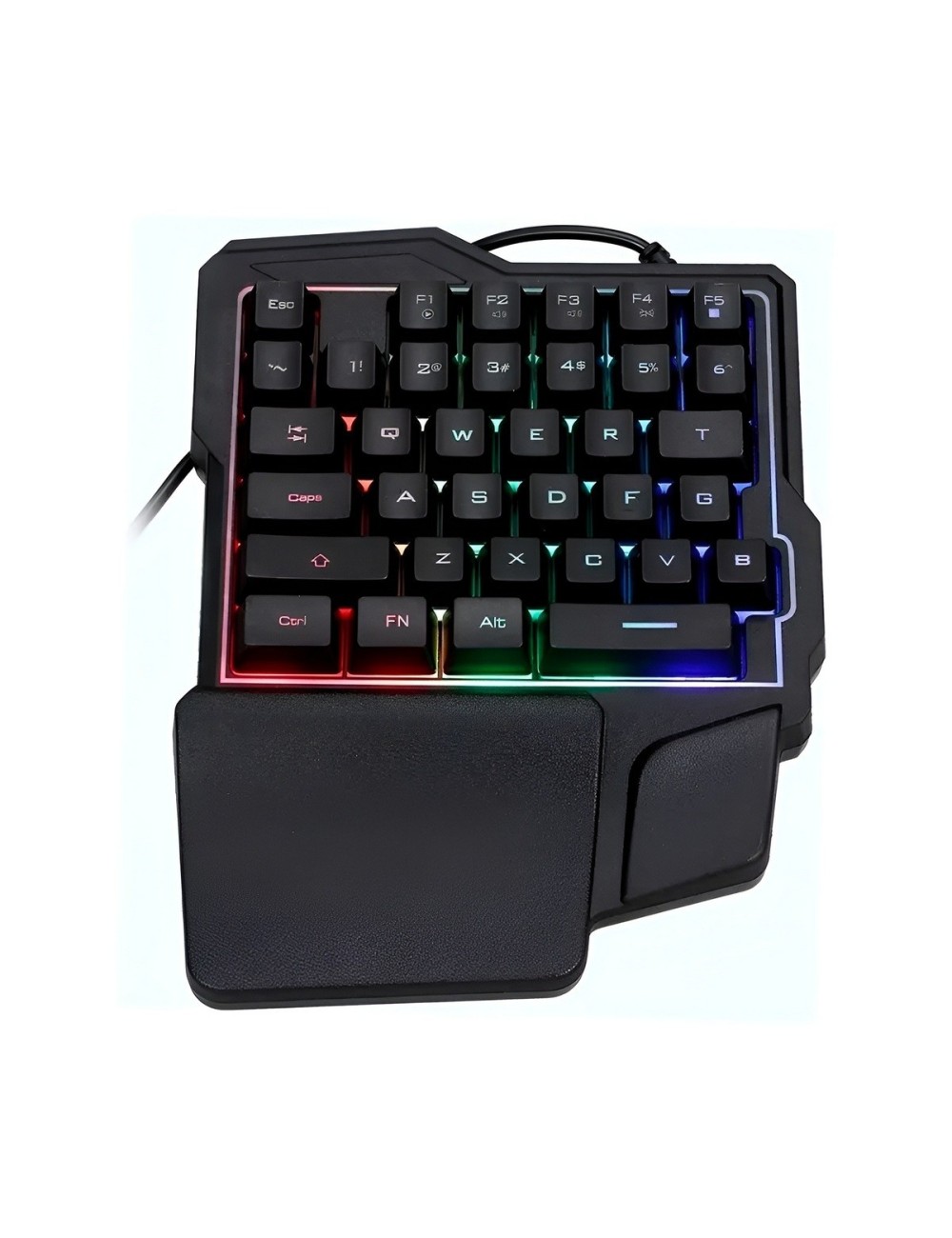 Teclado Gamer Una Mano K7 Ergonomico Rgb Half Keyboard Usb