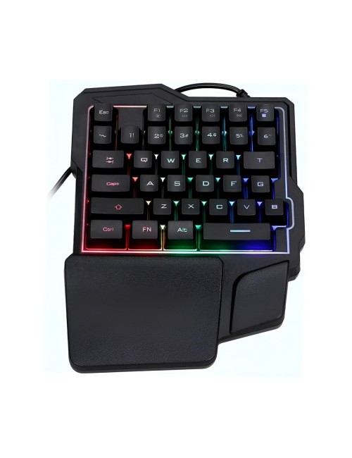 Teclado Gamer Una Mano K7 Ergonomico Rgb Half Keyboard Usb