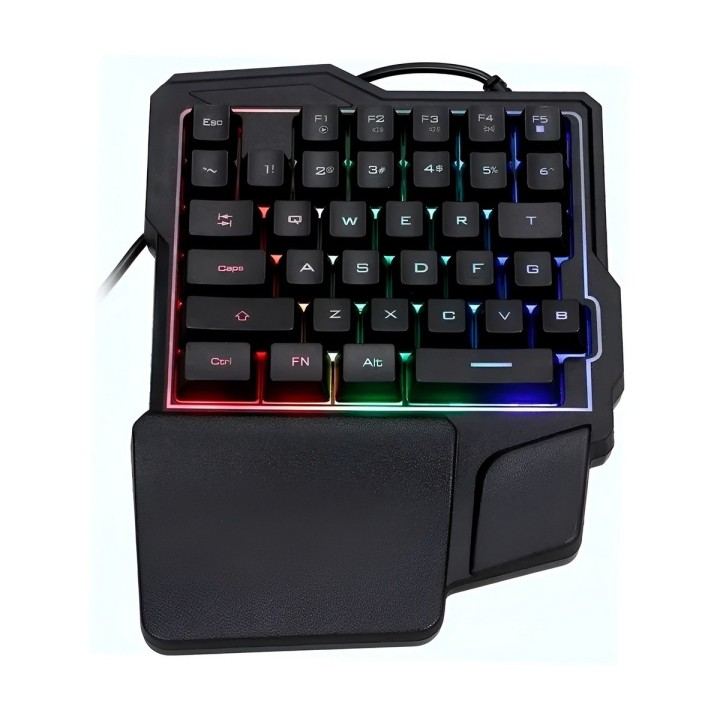 Teclado Gamer Una Mano K7 Ergonomico Rgb Half Keyboard Usb