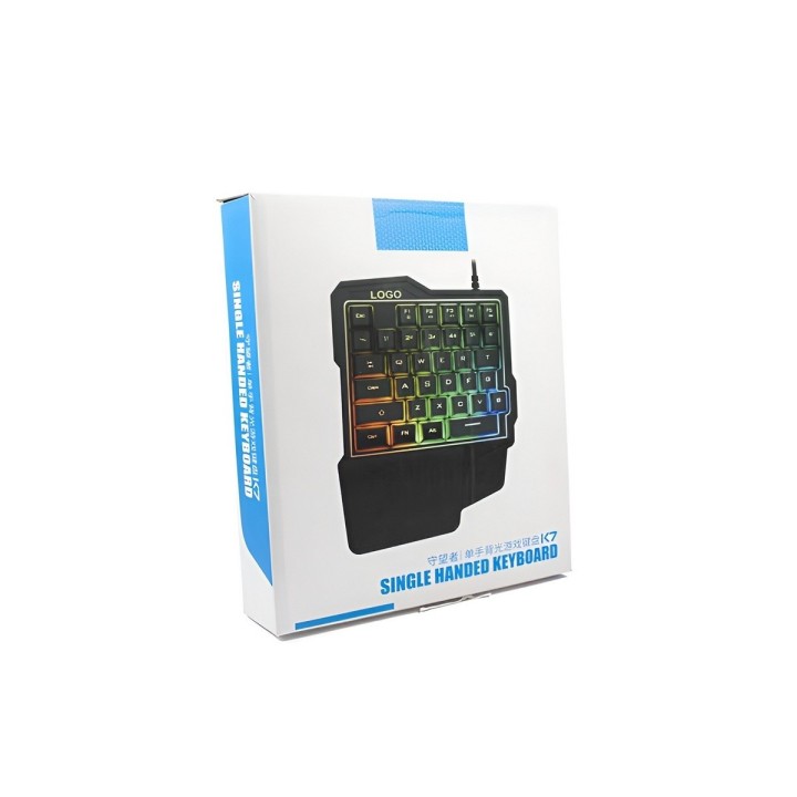 Teclado Gamer Una Mano K7 Ergonomico Rgb Half Keyboard Usb