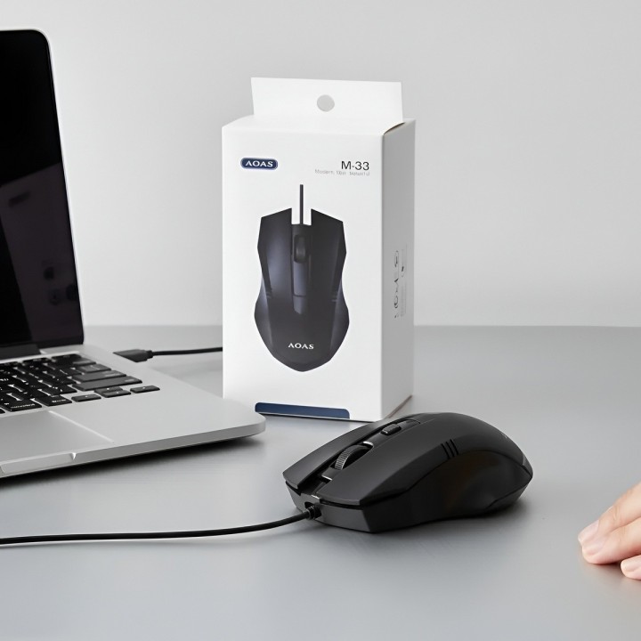 Mouse Óptico Alámbrico M-33 1600 Dpi Ergonómico Usb