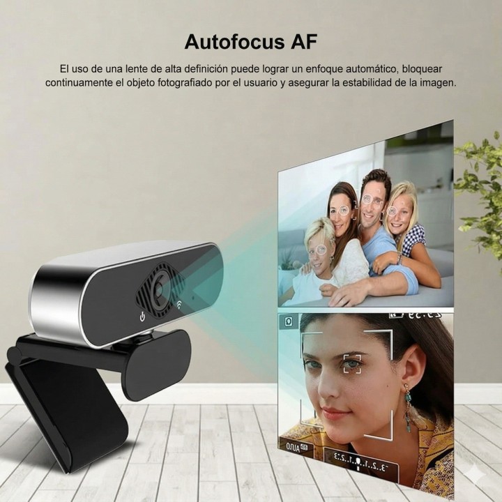 Cámara Web 1080p Full Hd Micrófono Autofocus Pc Laptop