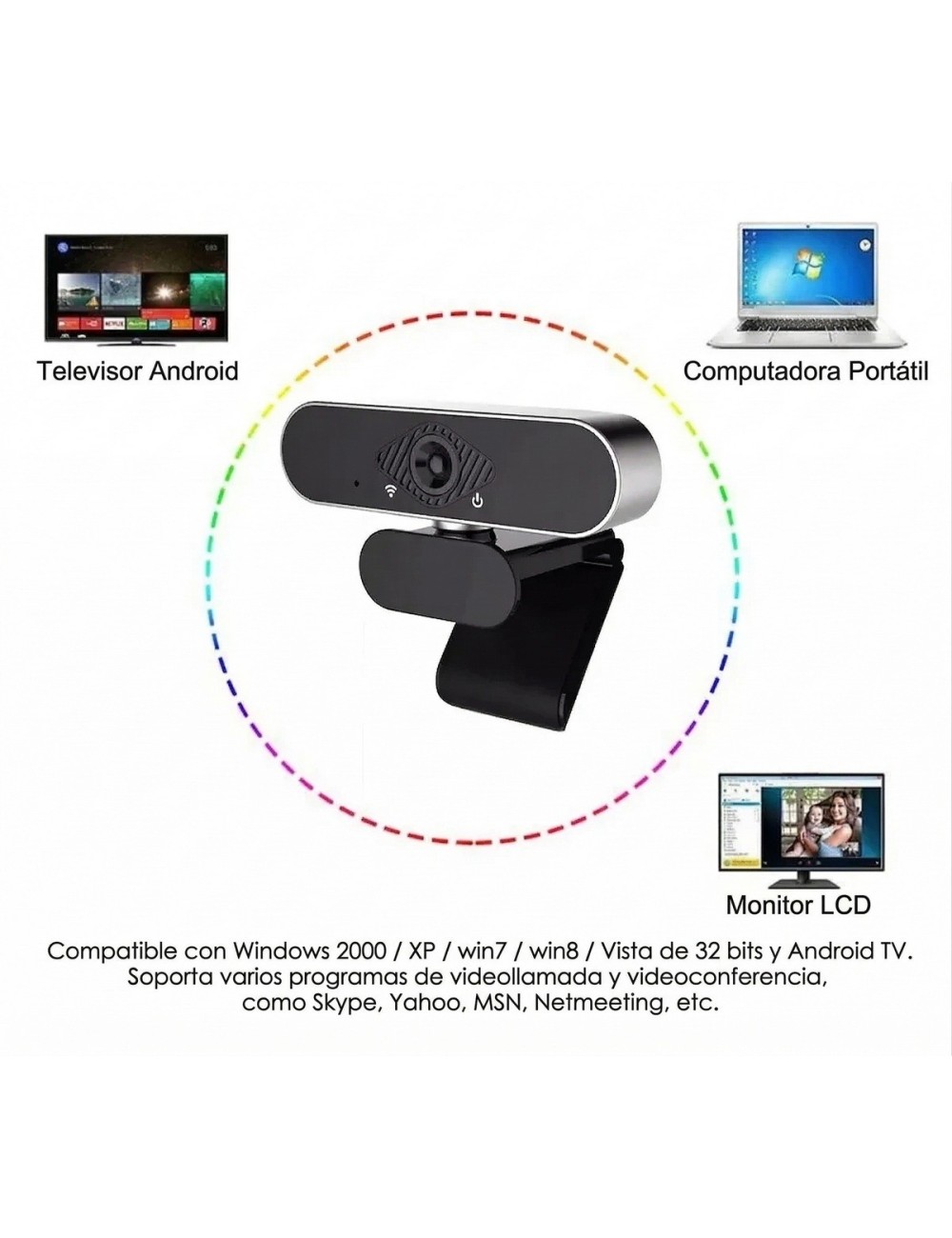 Cámara Web 1080p Full Hd Micrófono Autofocus Pc Laptop