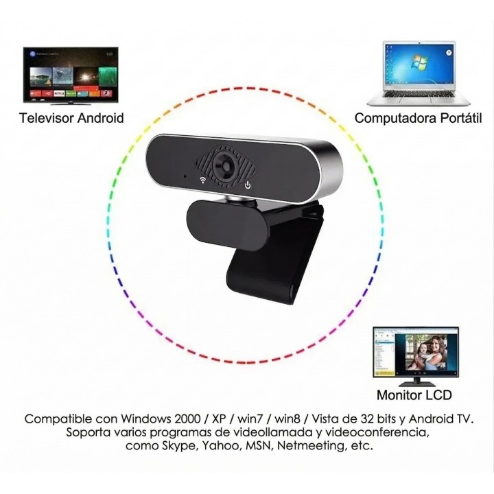 Cámara Web 1080p Full Hd Micrófono Autofocus Pc Laptop