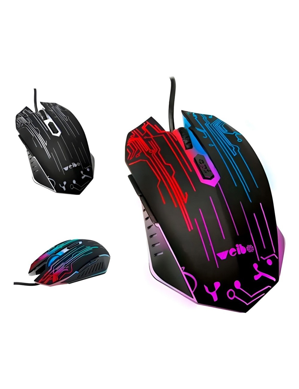 Mouse Gamer Óptico Rgb 3200 Dpi Diseño Circuitos Profesional