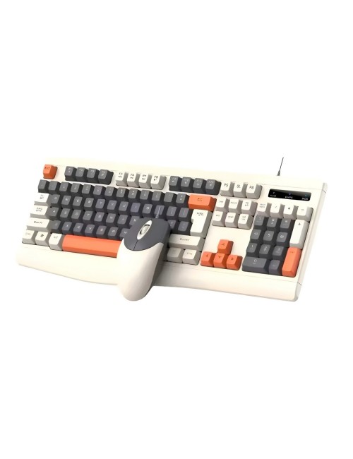 Kit Teclado Y Mouse Gamer Retro Usb Pc Laptop Oficina Color