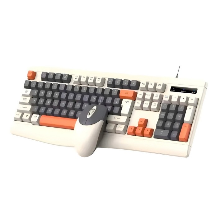 Kit Teclado Y Mouse Gamer Retro Usb Pc Laptop Oficina Color