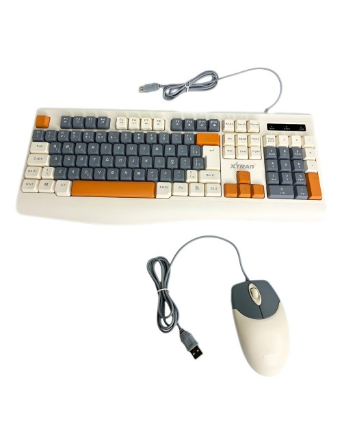 Kit Teclado Y Mouse Gamer Retro Usb Pc Laptop Oficina Color