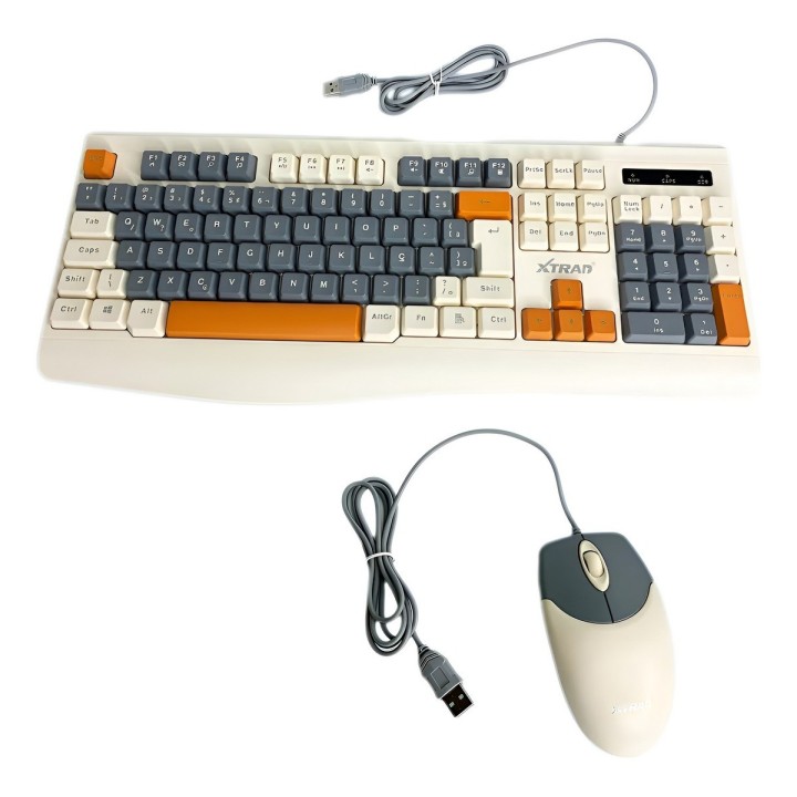 Kit Teclado Y Mouse Gamer Retro Usb Pc Laptop Oficina Color