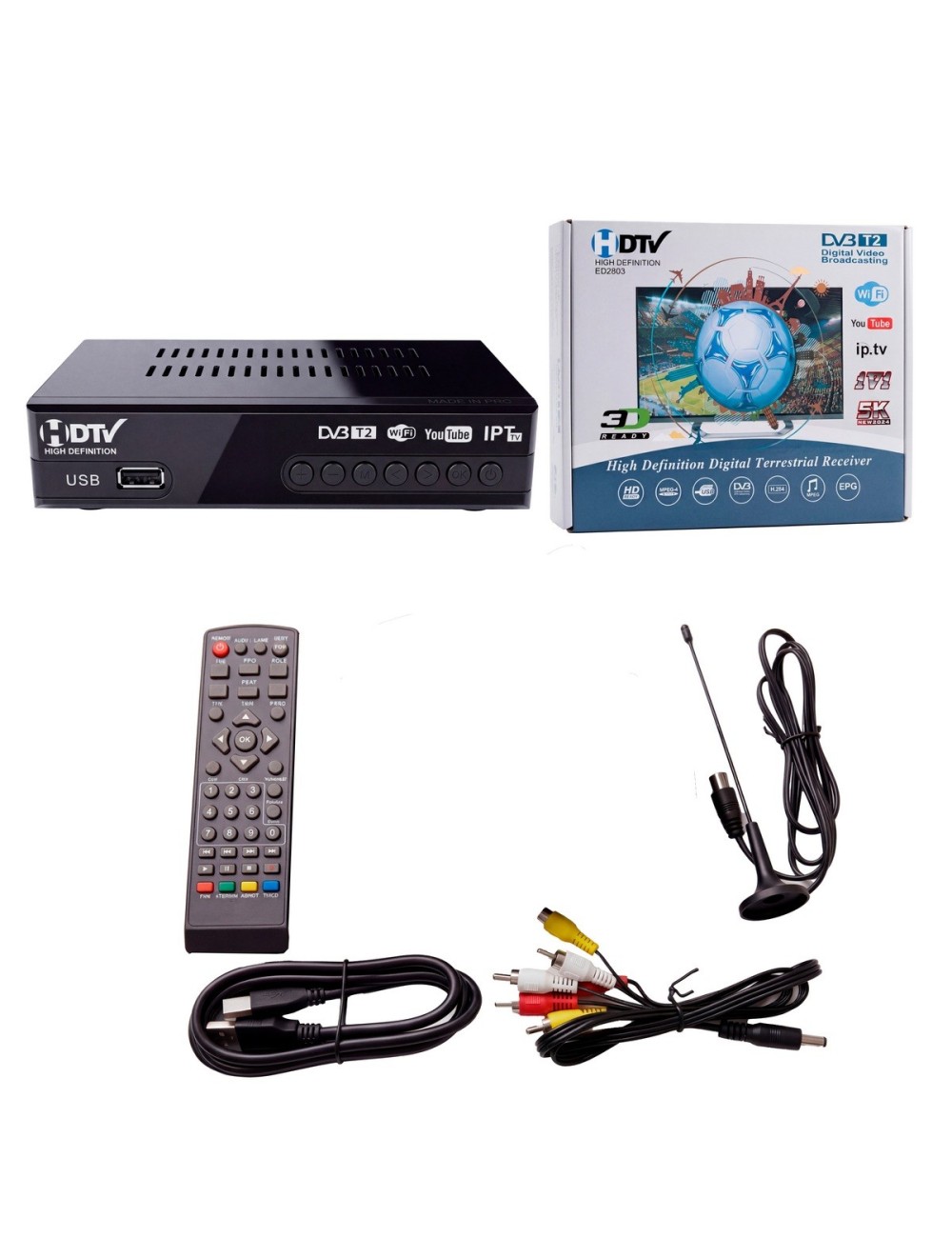 Decodificador Tdt Dvb-t2 Wifi Youtube Iptv Hd Antena Full Hd
