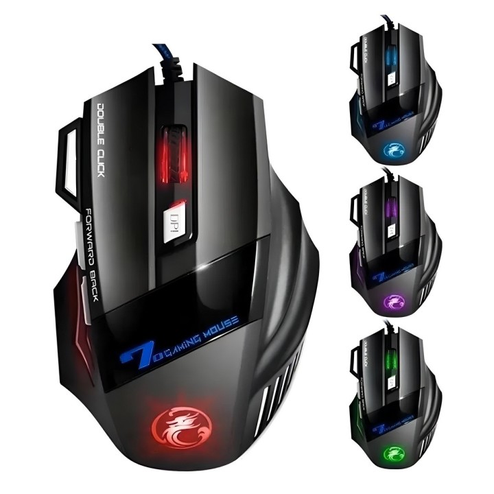 Mouse Gamer 7 Botones 6000 Dpi Led Rgb Botón X7 Pc