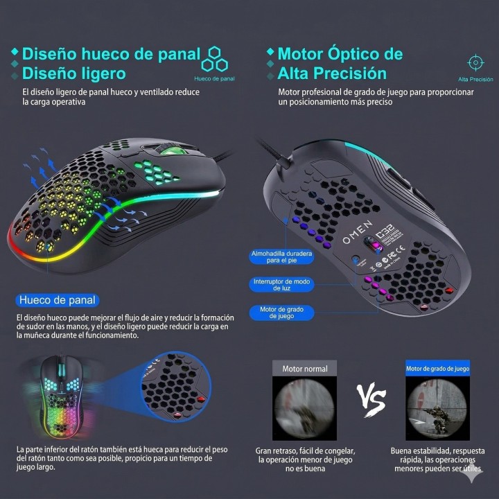 Mouse Gamer Dk2 Ultra Ligero Rgb 6000 Dpi Pc