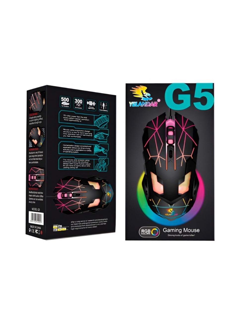 Mouse Gamer G5 Optico Rgb 3200 Dpi Ergonomico Pc Laptop