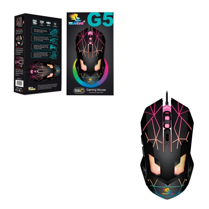 Mouse Gamer G5 Optico Rgb 3200 Dpi Ergonomico Pc Laptop