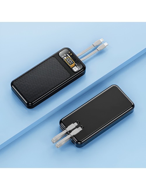 Power Bank 20000mah Carga Rápida 22.5w Cables Integrados