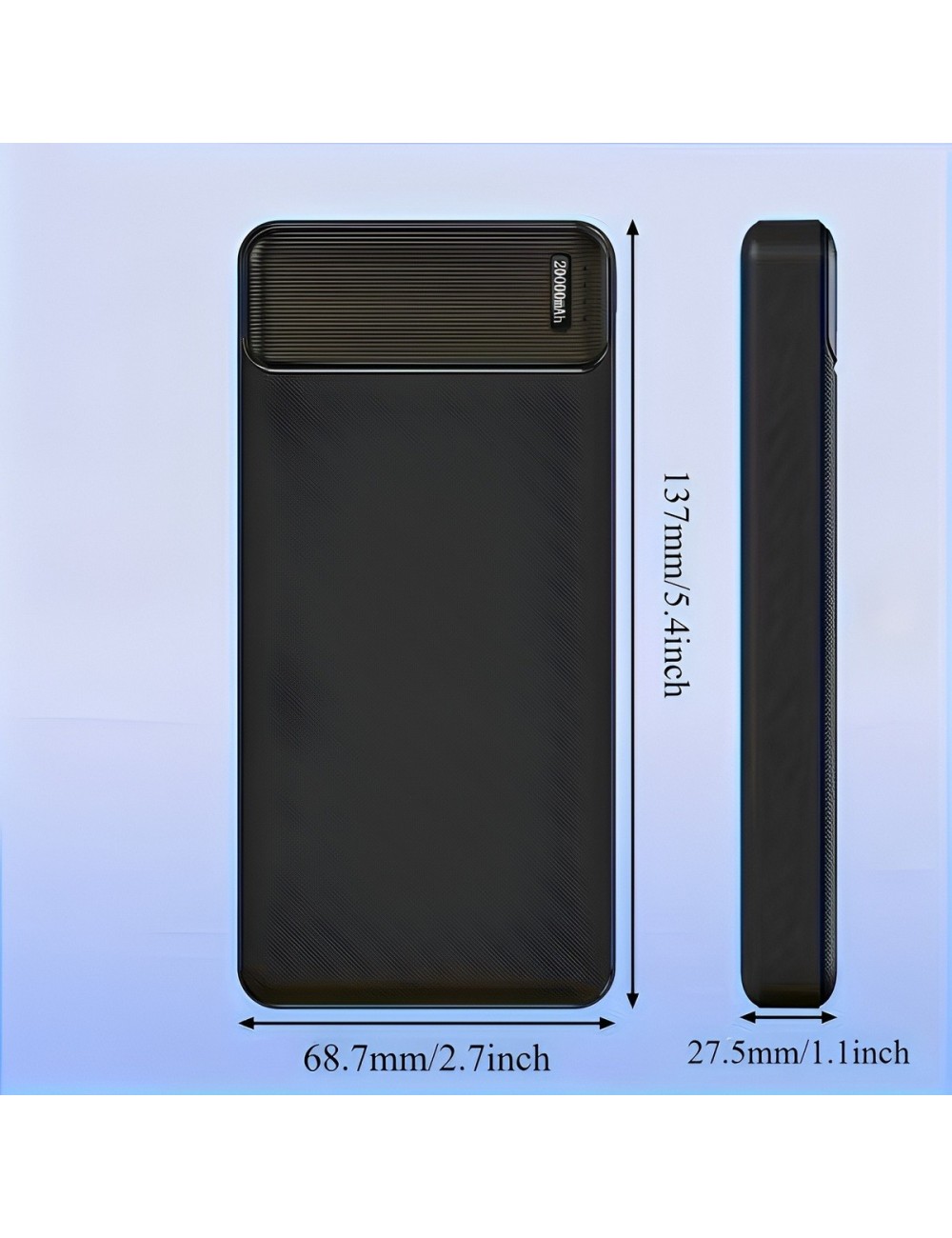 Power Bank 20000mah Carga Rápida Portátil 3 Salidas Led