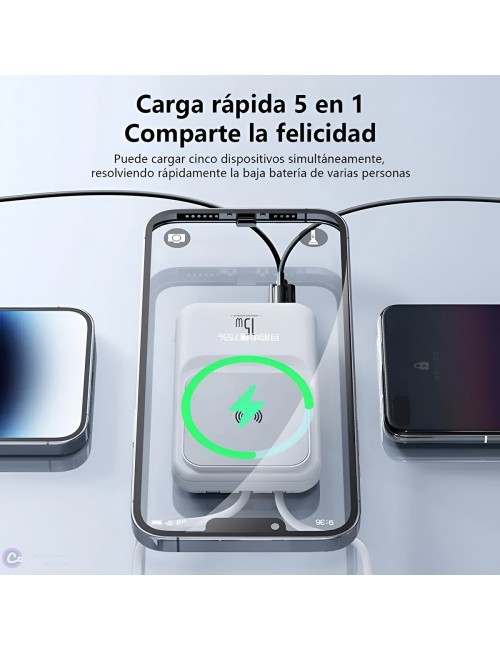 Power Bank Magsafe 10000mah Carga Rápida 22.5w 5 En 1 Led
