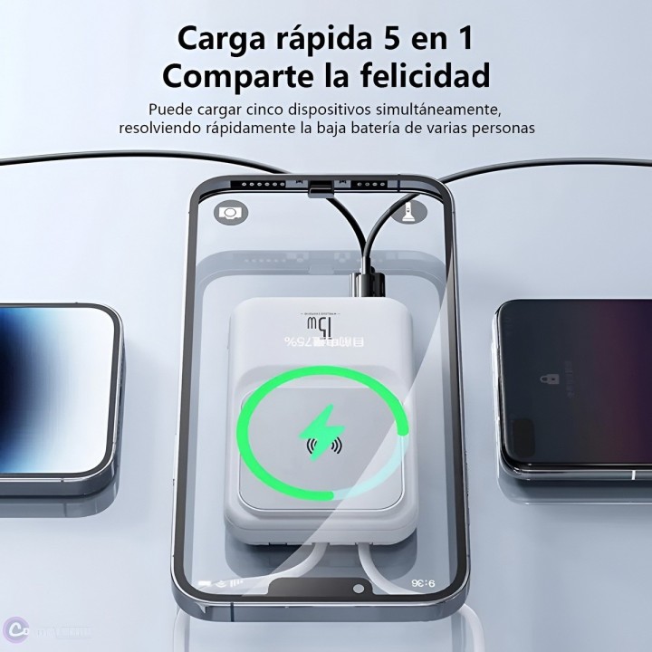 Power Bank Magsafe 10000mah Carga Rápida 22.5w 5 En 1 Led