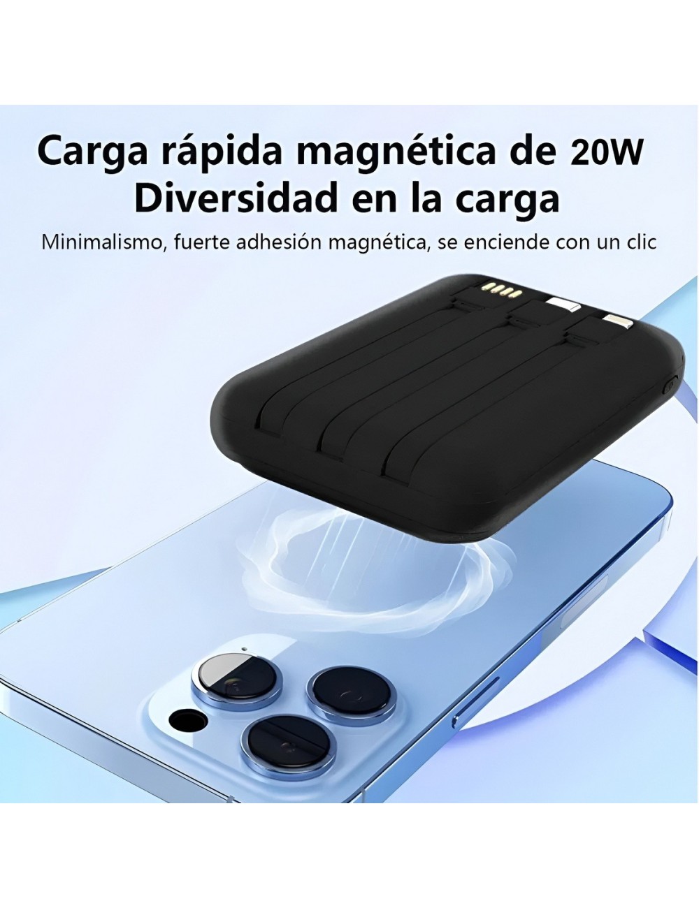 Power Bank Magsafe 10000mah Carga Rápida 22.5w 5 En 1 Led